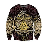 Viking Hoodie Sweatshirt Unisex 3D Print Long Sleeve Casual Loose Costume Adult Pullover for Men Women, Men's Vikings Tattoo Norse Mythology 3D Print Hoodie Pullover Sweatshirt,Sweatshirt,5XL