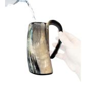 Viking Horn Mug - 400ml Rustic Drinking Cup, Whiskey Water With Beer With Handle | Medieval Style Bar Mug For Home, Bar, Tavern, Party Decoration, Drink Holder No