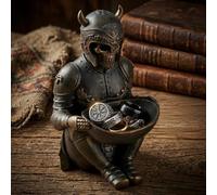 Viking Jewellery Ring Tray, Medieval Viking Skeleton Warrior Jewellery Ring Holder Stand, Trinket Key Holder Desk Accessories Organiser for Home Office Desk Accessories