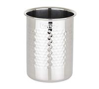 Viking Kitchen Utensil Holder Hammered Stainless Steel Organizer Crock Countertop Storage Silver