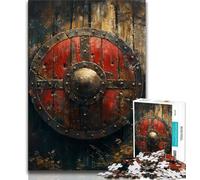 Viking Knight Shield 1000 Piece Jigsaw Puzzle for Adults Teens,Challenging Game Gifts for Is Ideal As A Gift for The Whole Family 38x26cm