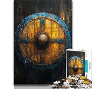 Viking Knight Shield 1000 Pieces Jigsaw Puzzles for Adults And Teens,Stress Reliever Staycation Kill Time with Matching Poster And Trivia Sheet (38x26cm)