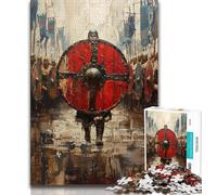 Viking Knight Shield Jigsaw Puzzles 1000 Pieces for Adults Teens,Toys Educational Games Stress Relieving Great Gifts And Toys (38x26cm)