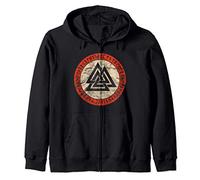 Viking Knot Valknut Odin Wotan Old Norse Mythology Warrior Zip Hoodie