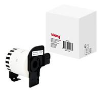 Viking Labelling Tape Compatible Brother DK-22212 5BD22212T-WT Adhesive Black on White 100 x 90 mm Thermal