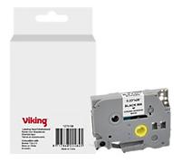 Viking Labelling Tape Compatible Brother TZe-211 WB-BRRLT211-WT Adhesive Black on White 6 x 93 mm Thermal