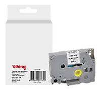 Viking Labelling Tape Compatible Brother TZe-221 WB-BRRLT221-WT Adhesive Black on White 9 x 93 mm Thermal