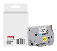 Viking Labelling Tape Compatible Brother TZe-241 WB-BRRLT241-WT Adhesive Black on White 18 x 93 mm Thermal
