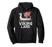 Viking Land Norway Flag Longship Viking Pullover Hoodie