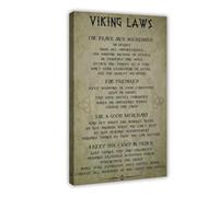 Viking Laws Be Brave And Aggressive Canvas Poster Bedroom Decor Landscape Office Room Decor Gift 16x24inch(40x60cm)