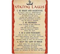 Viking Laws Metal Tin Signs Viking Retro Typography Posters Art Home Club Bar Garage Wall Decor Viking Plaque Decoration 8x12 Inch