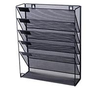 Viking Literature Display A4 Wall Mounted Rectangular 32.5 (W) x 10.5 (D) x 40.5 (H) cm Black