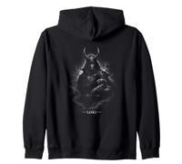 Viking LOKI the Norse God and Dark Fantasy design Zip Hoodie