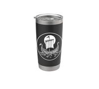 Viking Longship Full Moon Norse Maritime Symbol Stainless Steel Insulated Tumbler