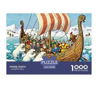 Viking Longship Stuck in Arctic Ice Wooden Jigsaw Puzzle Waterproof 1000 Piece Puzzles for Adults Impossible Educational Games