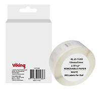 Viking LW Label Roll Compatible DYMO 11355 WB-DMRL11355-WT Adhesive Black on White 19 x 85 mm Thermal 500 Labels