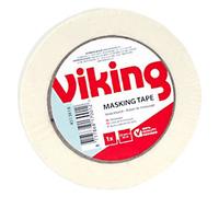 Viking Masking Tape White 25 mm (W) x 50 m (L) Crepe Paper Low Noise