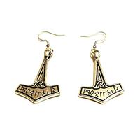 Viking Mjolnir Earrings on Sterling Silver Hooks, Thor's Hammer Jewelry, Superheroes Jewelry, Norse Mythology, God Of Thunder Earrings