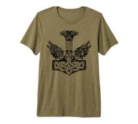 Viking Mjolnir Wolf Norse Pagan Thors Hammer Premium T-Shirt