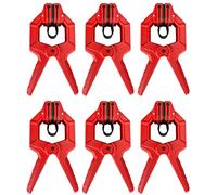 Viking Mountain Tool Works Edge Clamp 6 Pack - Red Plastic Clamps for Shelving, Cabinet Edges, Plywood Edging, Laminations