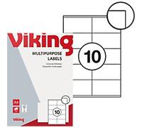 Viking Multipurpose Labels 4046292 Adhesive Special format White 105 x 57 mm 100 Sheets of 10 Labels