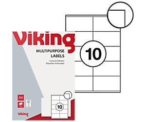 Viking Multipurpose Labels 4046292 Adhesive Special format White 105 x 57 mm 100 Sheets of 10 Labels