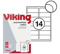 Viking Multipurpose Labels 4328136 Adhesive Special format White 99.1 x 38.1 mm 100 Sheets of 14 Labels