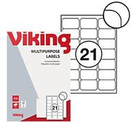 Viking Multipurpose Labels Adhesive Special format White 6.35 x 3.81 cm 100 Sheets of 21 Labels