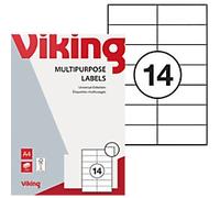Viking Multipurpose Labels Adhesive White 10.5 x 4.23 cm 100 Sheets of 14 Labels