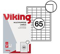 Viking Multipurpose Labels Adhesive White 2.12 x 3.81 cm 100 Sheets of 65 Labels