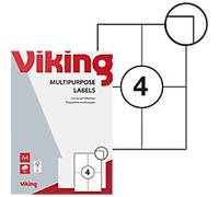 Viking Multipurpose Labels Self-Adhesive 105 x 148 mm White 100 Sheets of 4 Labels