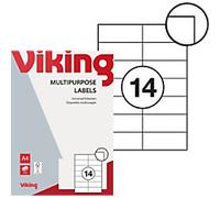 Viking Multipurpose Labels Self Adhesive 105 x 42.3 mm White 100 Sheets of 14 Labels