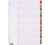 Viking Mylar 1 to 31 Numerical Dividers A4 White 31 Part Cardboard 11 Holes 31 Sheets