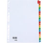 Viking Mylar A - Z Alphabetical Dividers A4 Assorted 20 Part Cardboard 11 Holes Mylar