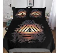 Viking Myth Duvet Cover 3D Bedding Set Soft Brushed Microfiber Comforter Cover with Zipper Closure Quilt Cover with Pillowcase for Kids Teenagers Adult 3 Pieces King (220x240cm)