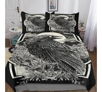 Viking Myth Duvet Cover Set Microfibre Soft Quilt Covers Easy Care Cover Bedding Sets with Pillowcase for Teen Adult Kids Single(135x200cm)