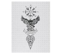 Viking Myth Puzzles 500 Pieces For Teens And Adults - Wooden Jigsaw Puzzle Family Activity Educational Games 55×41cm