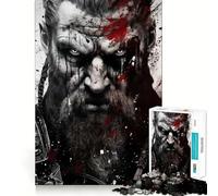 Viking Mythology Jigsaw 1000 Pieces for Teenagers Memory Train Fun Clean Seamless Connection Relaxing Indoor Group Activity (38x26cm)