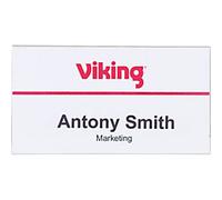 Viking Name Badge Combi clip 7.5 x 4 cm Plastic Pack of 50
