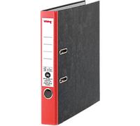 Viking Narrow Lever Arch File A4 50 mm Black, Red 2 Rings Cardboard Marbled Portrait