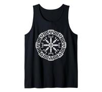 Viking Norse Vegvisir Compass with Ancient Runes Circle Tank Top