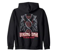 Viking Norse Warrior Nordic Blood Heritage Double Helix DNA Zip Hoodie