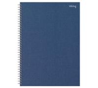Viking Notebook A4 Ruled Twin Wire Side Bound Paper Hardback Navy Blue Perforated 160 Pages