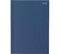 Viking Notebook A5 Ruled Casebound Side Bound Paper Hardback Navy Blue 160 Pages