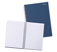 Viking Notebook A5 Ruled Twin Wire Side Bound Paper Hardback Navy Blue Perforated 160 Pages 80 Sheets