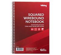 Viking Notebook A5 Squared Wire Side Bound Paper Soft Cover Red Perforated 100 Pages Pack of 5