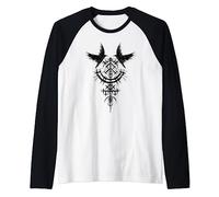 Viking Odin Raven Huginn & Muninn Scandinavian Mythology Tee Raglan Baseball Tee