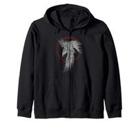Viking Odin Raven Huginn & Muninn Scandinavian Mythology Tee Zip Hoodie