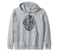 Viking Odin Raven Huginn & Muninn Scandinavian Mythology Tee Zip Hoodie