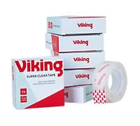 Viking Office Tape Crystal Clear Transparent 19 mm (W) x 33 m (L) PP (Polypropylene) Pack of 6